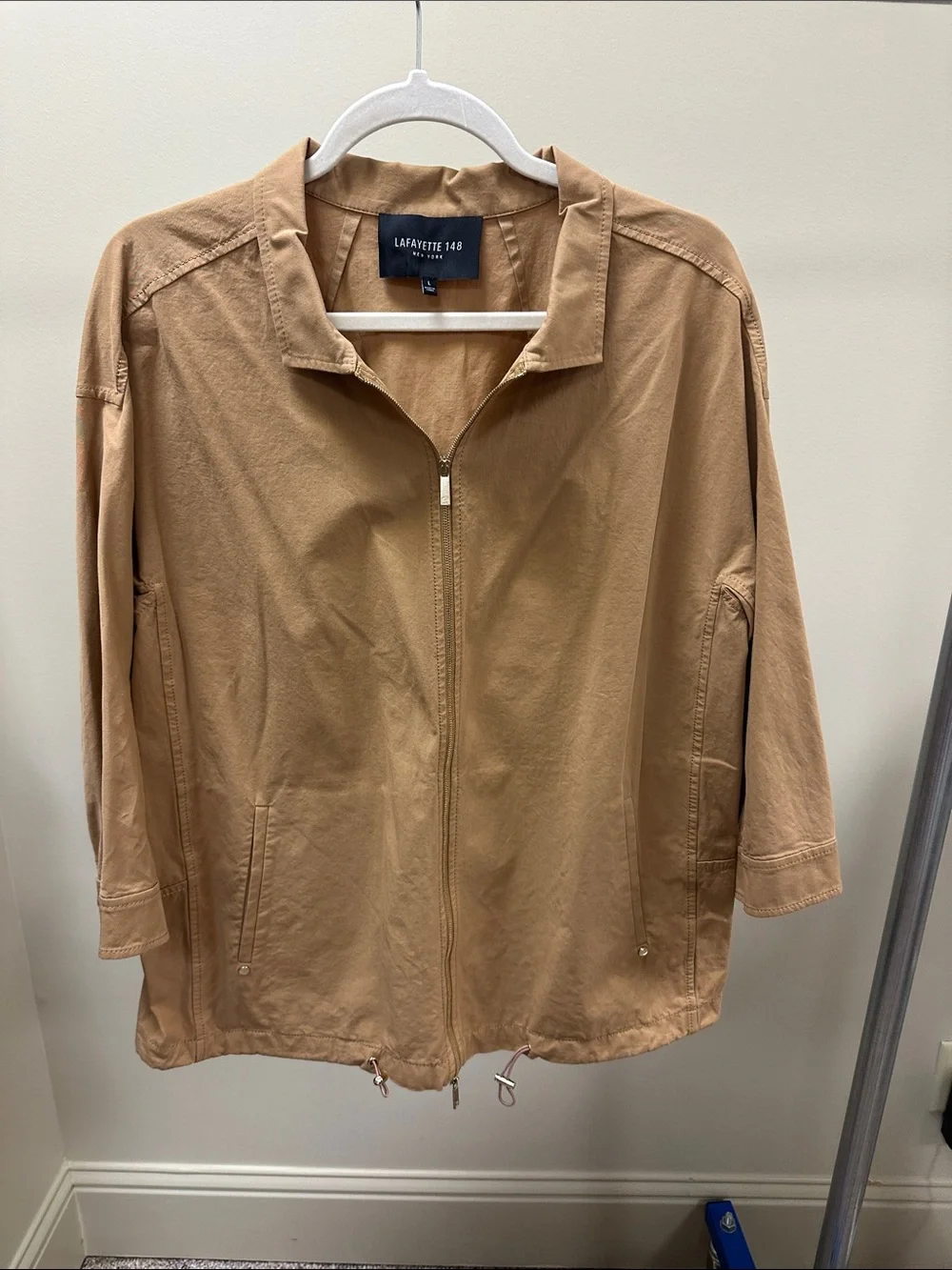 Lafayette 148 New York Tan Drawstring Utility Jacket